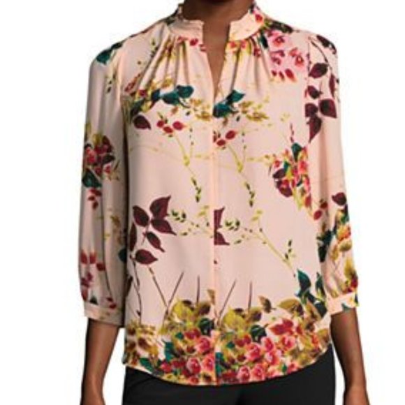 Worthington Tops - New Worthington V-Neck 3/4 Sleeve Floral Blouse
